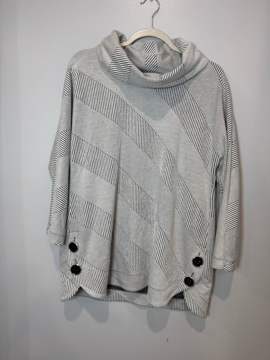 Ali Miles Sweaters - Ali Miles Roll Neck Jumper 3/4 Sleeve Black & White Striped Women’s Size M